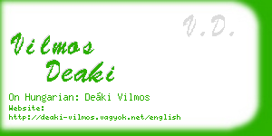 vilmos deaki business card